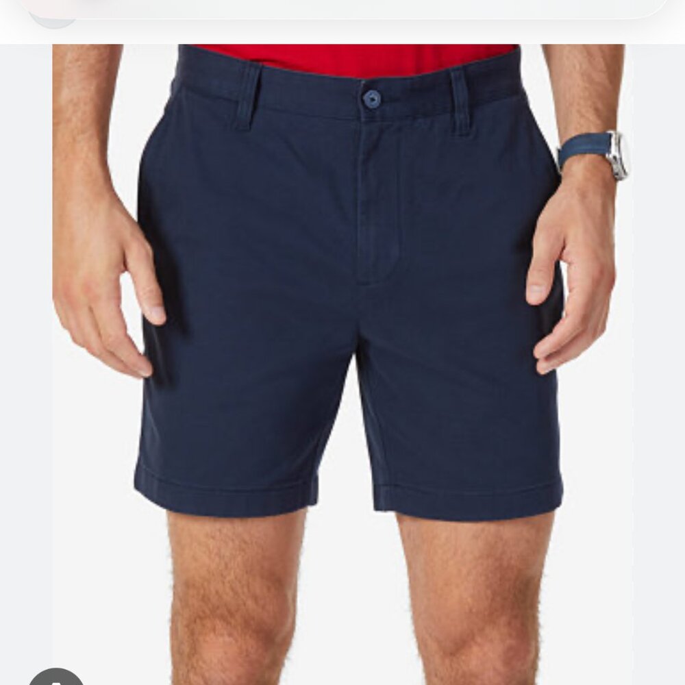 Nautica Mens Blue Indigo Anchor Classic Fit 8.5" Chino Deck Shorts Size 40